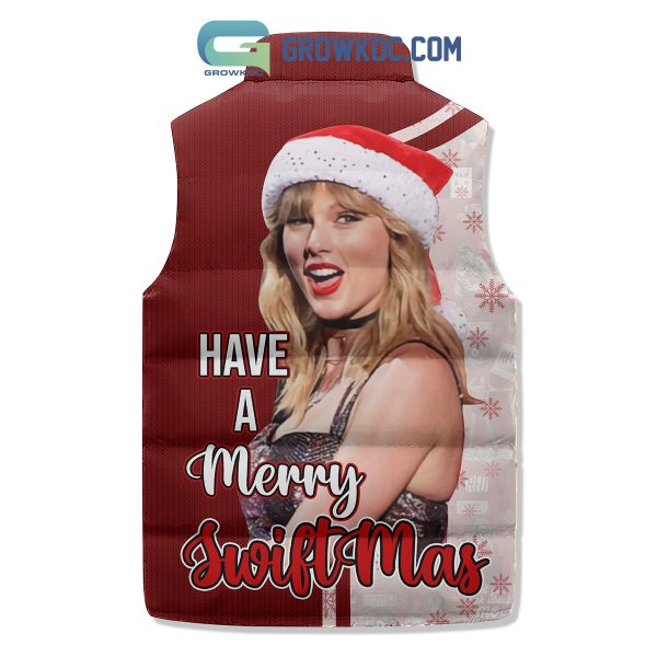 Taylor Swift Have A Merry Swiftmas Christmas Sleeveless Puffer Jacket