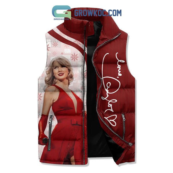 Taylor Swift Have A Merry Swiftmas Christmas Sleeveless Puffer Jacket