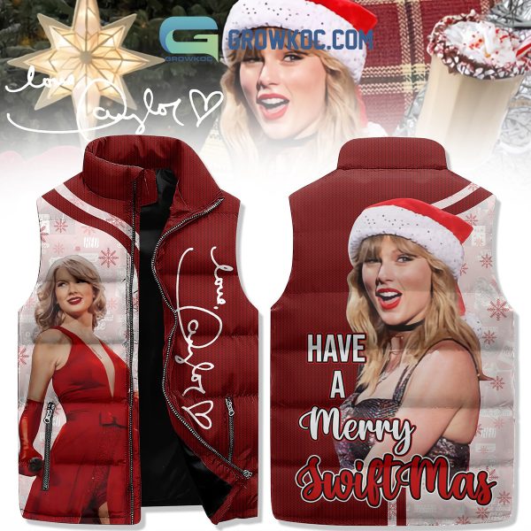 Taylor Swift Have A Merry Swiftmas Christmas Sleeveless Puffer Jacket