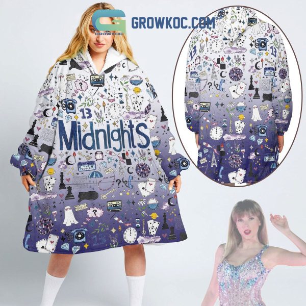 Taylor Swift Midnights Album Anti Hero Maroon Bejeweled Oodie Hoodie Blanket