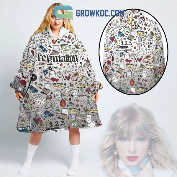 Taylor Swift Reputation Album Look What You Made Me Do Drawing Costume Oodie Hoodie Blanket