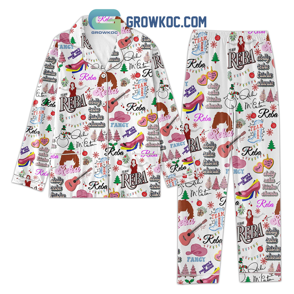 Dolly Reba Trisha Shania Let's Go Girls Polyester Pajamas Set - Growkoc