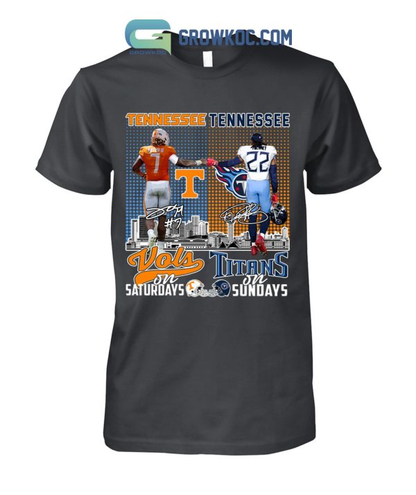 Tennessee Vols On Saturdays And Tennessee Titans On Sundays Shirts