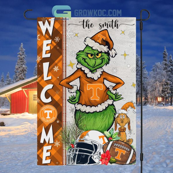 Tennessee Volunteers NCAA Grinch Football Welcome Christmas House Garden Flag