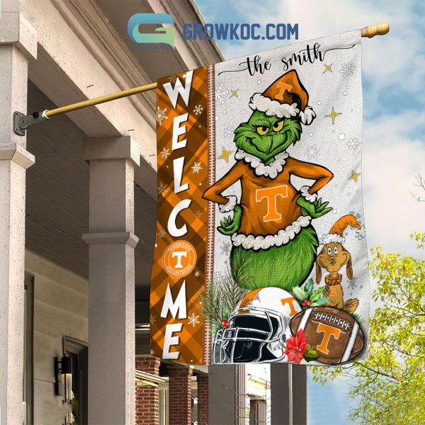 Tennessee Volunteers NCAA Grinch Football Welcome Christmas House Garden Flag