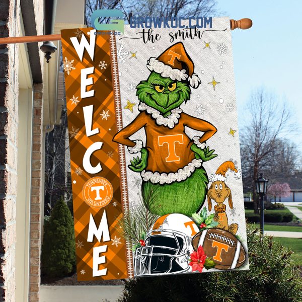 Tennessee Volunteers NCAA Grinch Football Welcome Christmas House Garden Flag