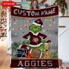 Texas Longhorns Grinch Football Merry Christmas Light Personalized Fleece Blanket Quilt