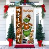 UCF Knights Grinch Football Welcome Christmas Personalized Decor Door Cover