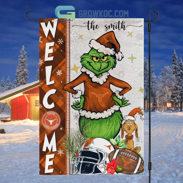 Texas Longhorns NCAA Grinch Football Welcome Christmas House Garden Flag