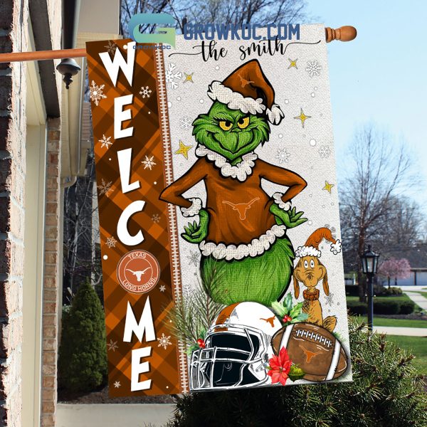 Texas Longhorns NCAA Grinch Football Welcome Christmas House Garden Flag