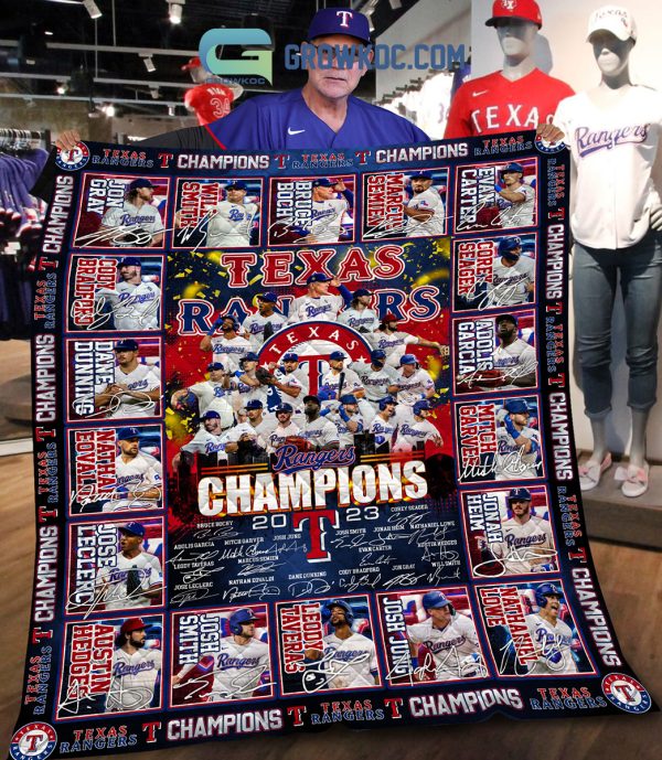Texas Rangers Champions 2023 Fleece Blanket Quilt