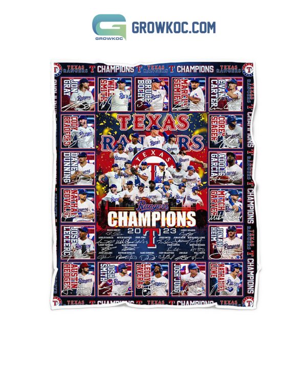 Texas Rangers Champions 2023 Fleece Blanket Quilt