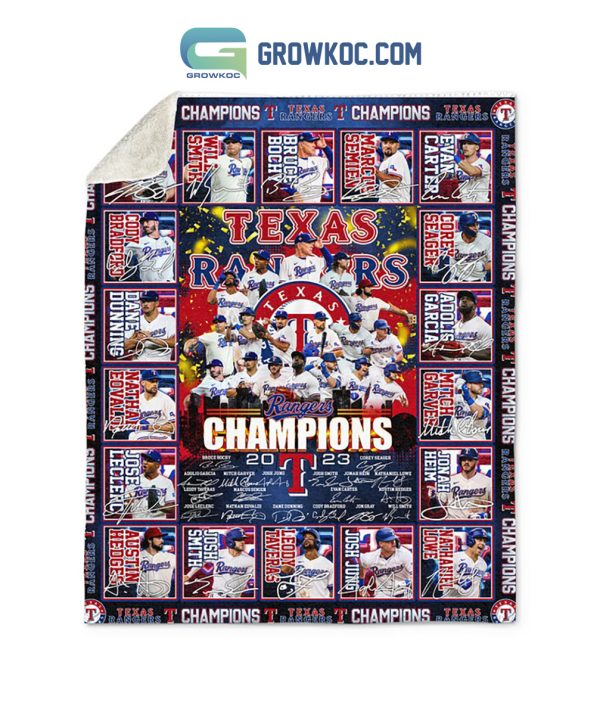 Texas Rangers Champions 2023 Fleece Blanket Quilt