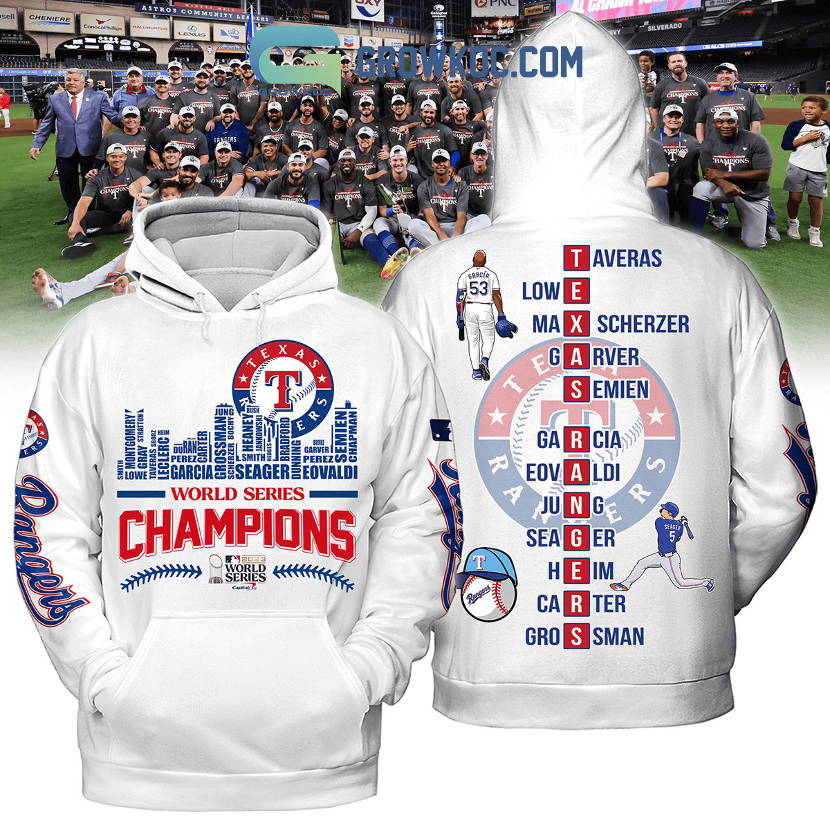 Texas Rangers Champions World Series 2023 Hoodie T Shirt - Growkoc
