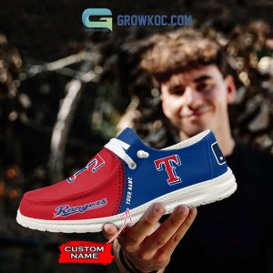 Texas Rangers MLB Personalized Hey Dude Shoes
