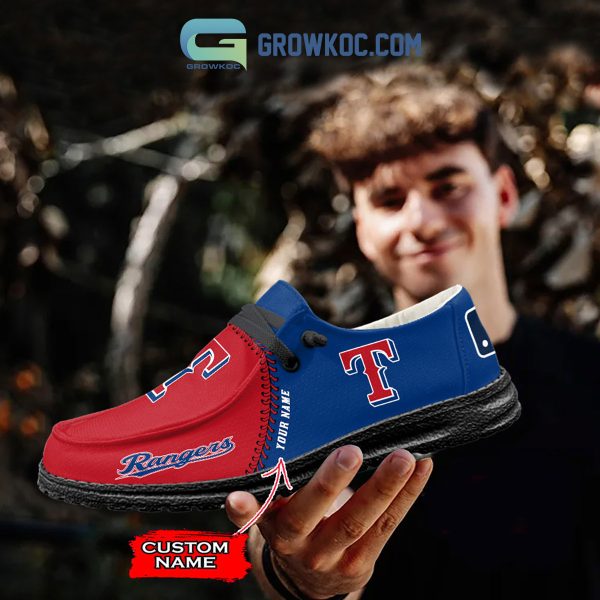 Texas Rangers MLB Personalized Hey Dude Shoes