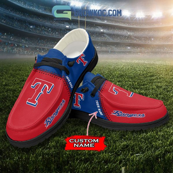 Texas Rangers MLB Personalized Hey Dude Shoes