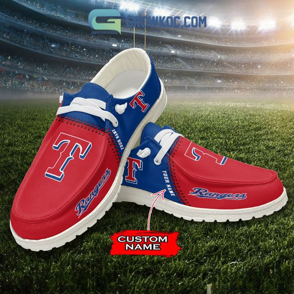 Texas Rangers MLB Personalized Hey Dude Shoes