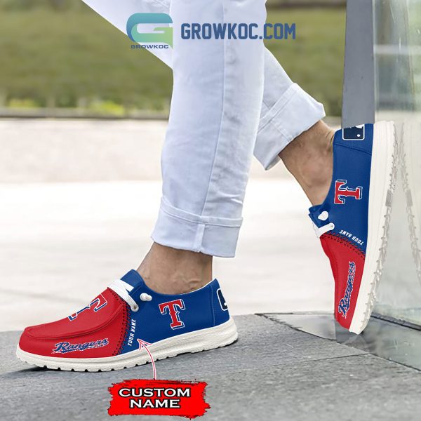 Texas Rangers MLB Personalized Hey Dude Shoes