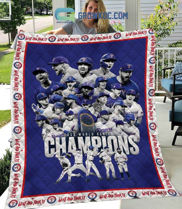 Texas Rangers Went And Took It 2023 World Series Champions Fleece Blanket Quilt