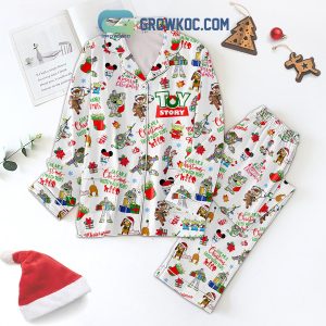 Toy Story Give Me A Christmas Filled With Toys Woody Buzz Lightyear Silk Pajamas Set