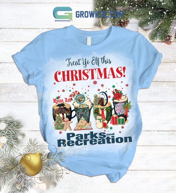 Treat Yp Elf This Christmas Parks And Recreation Fleece Pajamas Set