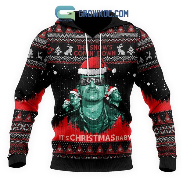 U2 The Snow’s Coming Down It’s Christmas Baby Hoodie T Shirt