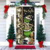 Texas Longhorns Grinch Football Welcome Christmas Personalized Decor Door Cover