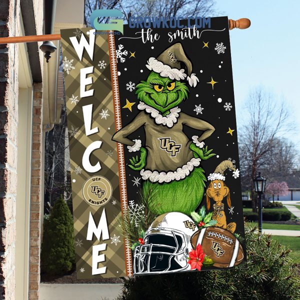 UCF Knights NCAA Grinch Football Welcome Christmas House Garden Flag