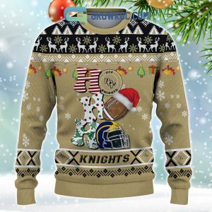 UCF Knights NCAA Ho Ho Ho Snow Christmas Personalized Ugly Sweater