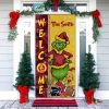West Virginia Mountaineers Grinch Football Welcome Christmas Personalized Decor Door Cover