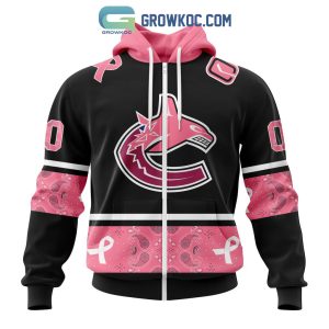 Vancouver Canucks NHL Special Style Paisley In October We Wear Pink Breast Cancer Personalized Hoodie T Shirt