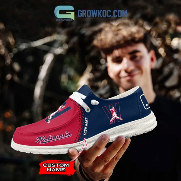 Washington Nationals MLB Personalized Hey Dude Shoes