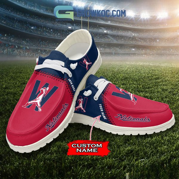 Washington Nationals MLB Personalized Hey Dude Shoes