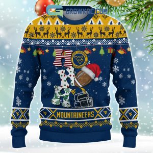 West Virginia Mountaineers NCAA Ho Ho Ho Snow Christmas Personalized Ugly Sweater