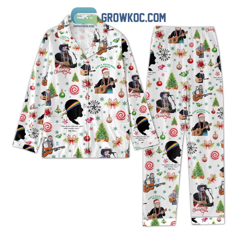 Willie Nelson Merry Christmas Pajamas Set - Growkoc