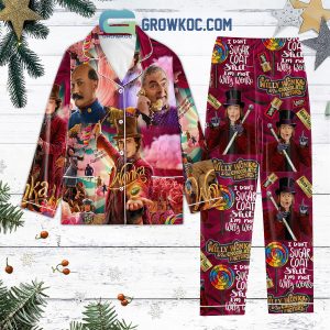 Willy Wonka And The Chocolate Factory I Don’t Sugar Coat Shit I’m Not Willy Wonka Golden Ticket Christmas Silk Pajamas Set