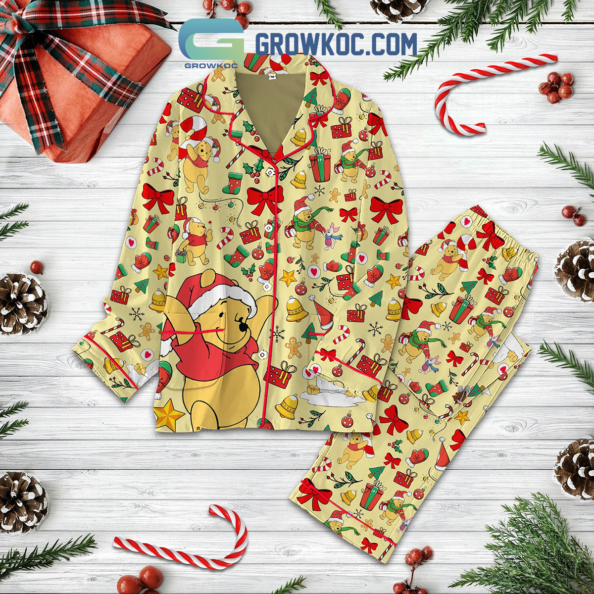 Winnie The Pooh Merry Christmas Pajamas Set