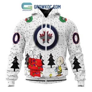 Winnipeg Jets NHL Mix Snoopy Peanuts Christmas Personalized Hoodie T Shirt