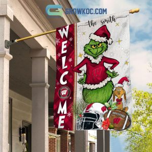 Wisconsin Badgers NCAA Grinch Football Welcome Christmas House Garden Flag