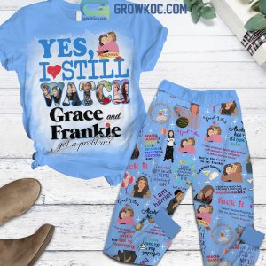 Yes I Still Watch Grace And Frankie Got A Problem I Am Harriet Christmas Fleece Pajamas Set