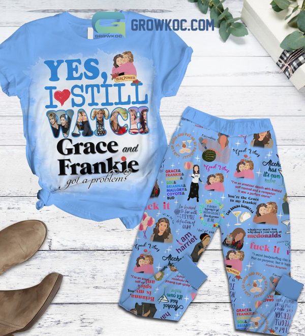 Yes I Still Watch Grace And Frankie Got A Problem I Am Harriet Christmas Fleece Pajamas Set