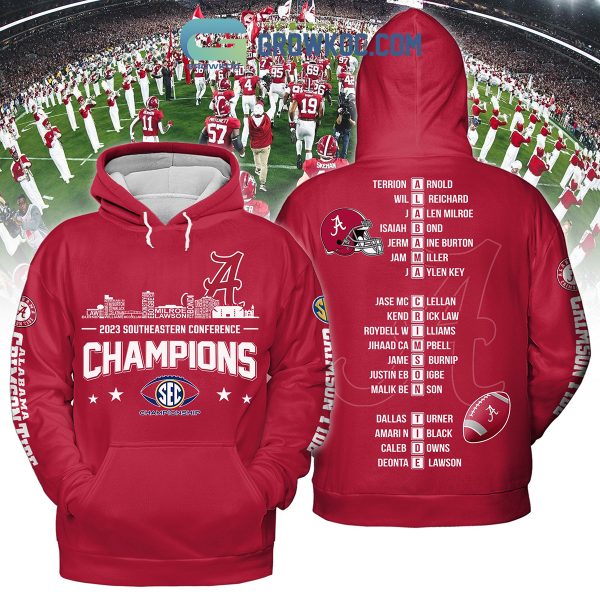 2023 Alabama Crimson Tide SEC Championship City Horizon Red Design Hoodie Shirts