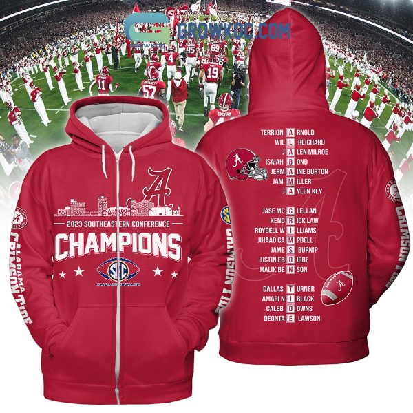 2023 Alabama Crimson Tide SEC Championship City Horizon Red Design Hoodie Shirts