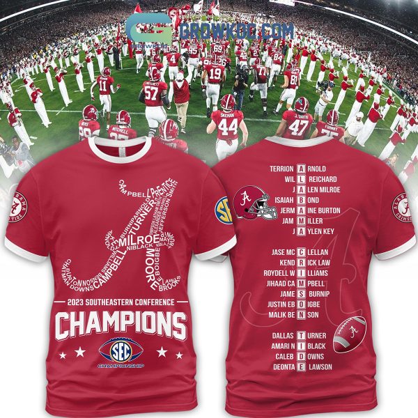2023 Alabama Crimson Tide SEC Championship Red Design Hoodie Shirts