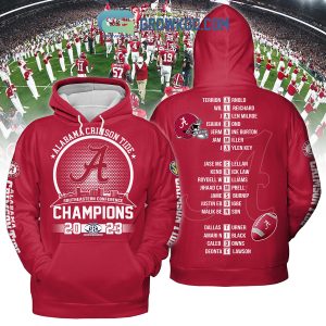 2023 Alabama Crimson Tide Southeastern Conference Champions Red Design Hoodie Shirts
