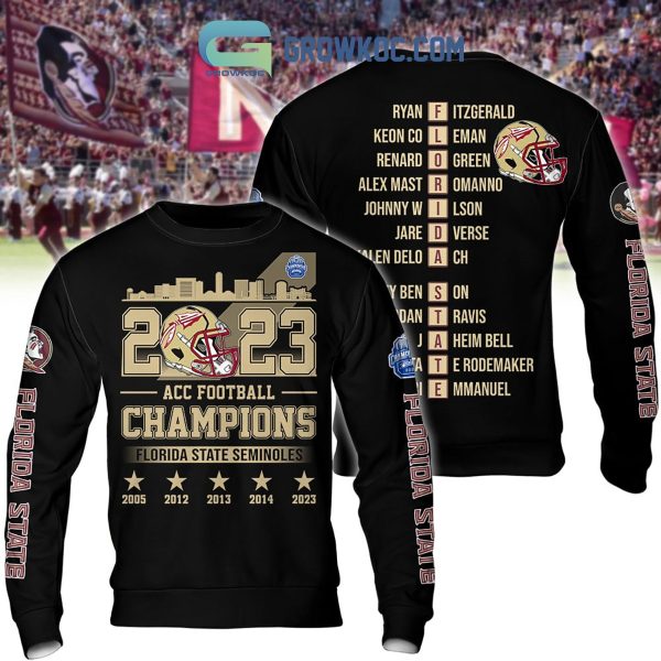 2023 Florida State Seminoles ACC Championship City Horizon Black Design Hoodie Shirts