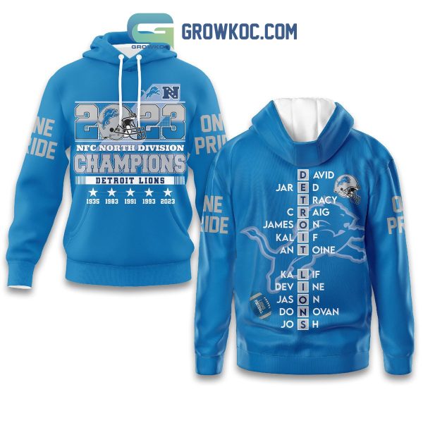 2023 NFC Champions Detroit Lions Blue Design Hoodie T Shirt