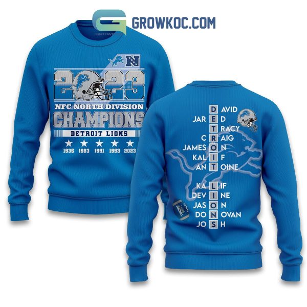 2023 NFC Champions Detroit Lions Blue Design Hoodie T Shirt