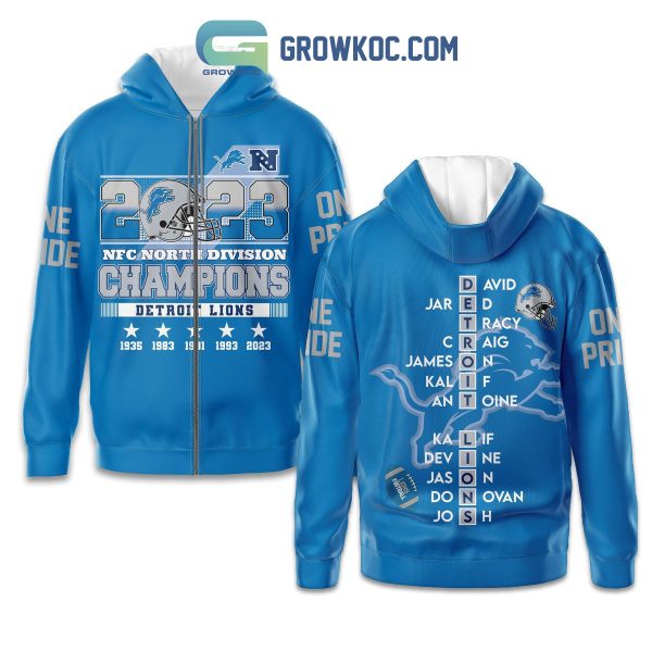 2023 NFC Champions Detroit Lions Blue Design Hoodie T Shirt